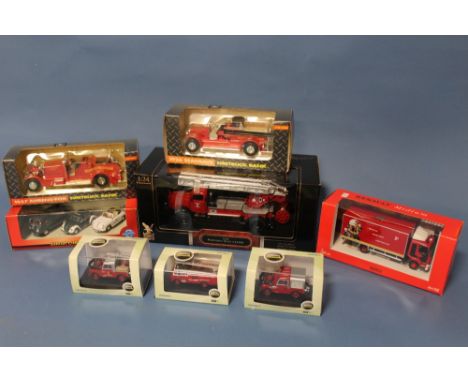 EIGHT BOXED EMERGENCY SERVICES VEHICLES, to include Signature Models 1:24 scale, Mercedes Benz Fire Engine 1944, three Oxford