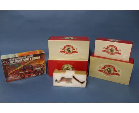 THREE BOXED 1:34 SCALE FIRST GEAR FIRE ENGINES, one boxed 1:30 First Gear Fire engine, Airfix 1914 Dennis Fire Engine model k