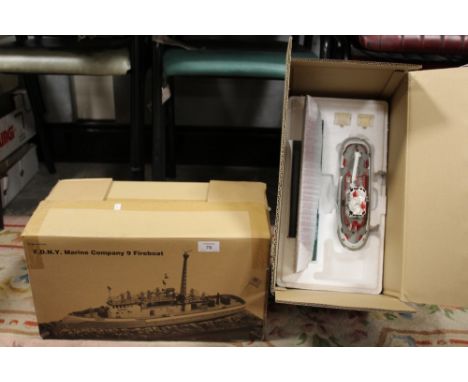 A PAIR OF BOXED CODE 3 COLLECTIBLES 1:136 SCALE LIMITED EDITION FIRE BOATS, LAFD and FDNY