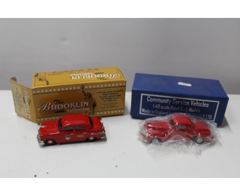 TWO BOXED BROOKLIN COLLECTION MODELS, to include 1941 Chrysler Saratoga Fire chief Car and limited edition Ford Fordor 1951, 