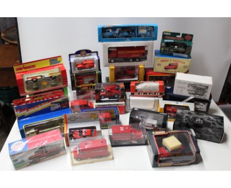 TWENTY NINE BOXED EMERGENCY SERVICE VEHICLES BY GAMA, Norev, Solido, Cararama, Eagle, Majorette etc.