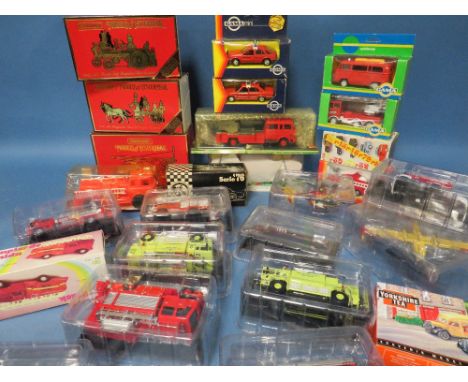 THREE BOXED MATCHBOX SPECIAL EDITION FIRE ENGINES, 1905 Busch, 1880 Merryweather Greenwich, 1936 Leyland Cub together with tw