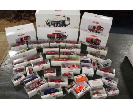 FORTY FOUR BOXED WIKING EMERGENCY SERVICE VEHICLES, mainly 1:87 scale, 5 x 1:34 scale