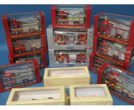 NINE BOXED 1:50 SCALE FIRE BRIGADE MODELS, three boxed limited edition Promod original fire related vehicles and two boxed 1: