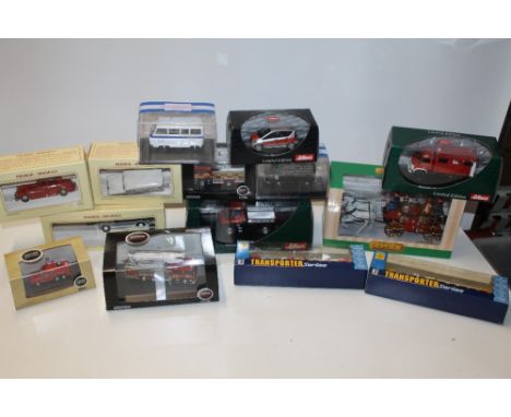 FOURTEEN BOXED EMERGENCY SERVICES VEHICLES, to include three limited edition Schuco 04645,03391,04494, five Oxford die cast, 