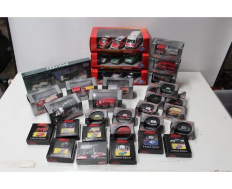 THIRTY TWO BOXED SCHUCO EMERGENCY SERVICES VEHICLES, mixed scales, some limited edition, two include three Junior Line gift s