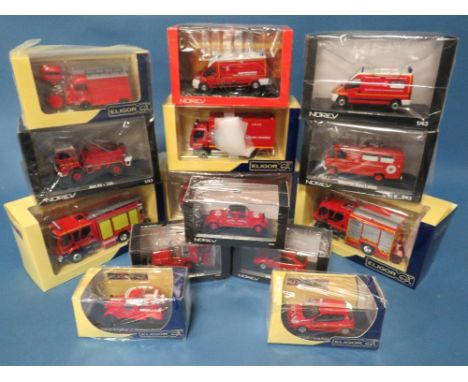 SEVEN BOXED ELIGOR EMERGENCY SERVICES VEHICLES, together with seven boxed Norev 1:43 scale emergency services vehicles