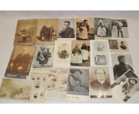 Fifteen various postcards depicting Cornish characters including Blanche Fish Wife, Dolly Pentreath, Jeannie - The Lady Hermi