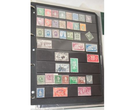 A folder album containing a collection of Ireland stamps, 1922 onwards together with various Irish first day covers, postal b