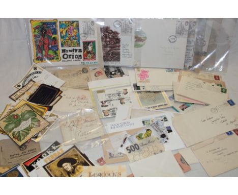 Various stamps and paperwork including early covers, first day covers, 1940's music related paperwork, letters etc.