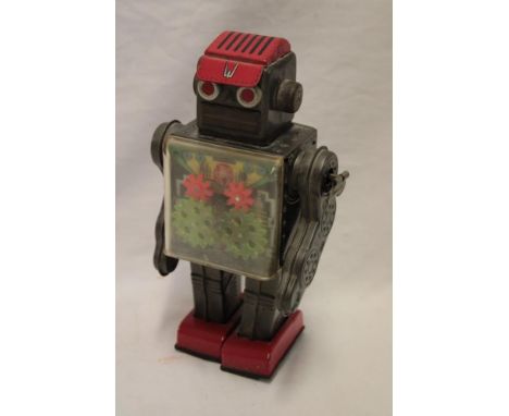 A 1950's/60's Japanese clockwork robot figure 8" high