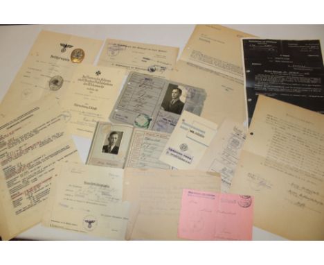 A group of original Second War German military paperwork and certificates relating to H Veckenstedt who was critically wounde