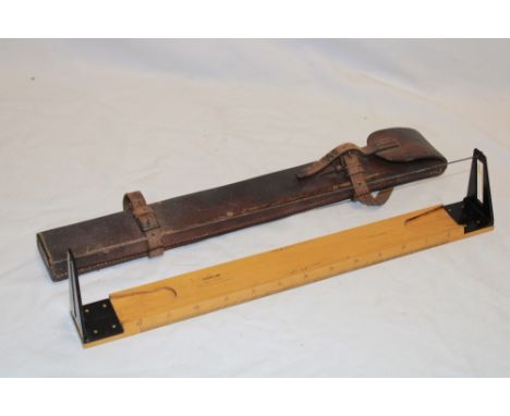 A First War Mine Surveyor's sighting level tool by Houghton-Futcher of London dated 1917 in leather case dated 1915 with mili