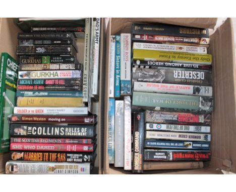 Various Military related volumes including The Scottish Regiments, Fighting with the Desert Rats, Parachute Infantry, Dad's A