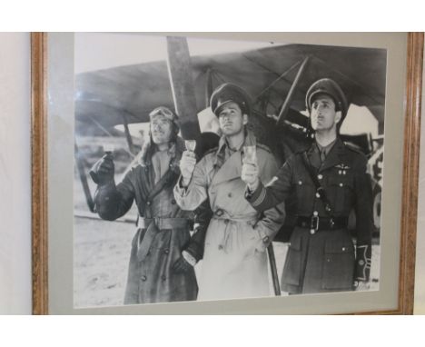 A large photographic print from the film "The Dawn Patrol", framed and glazed