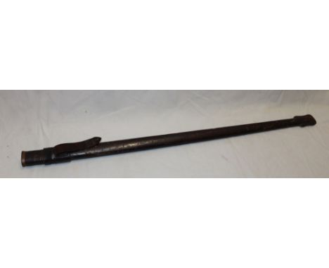 A brown leather Officer's sword scabbard 34" long overall