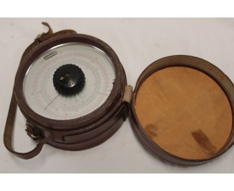 A Mine Surveyor's barometer by Paulin in leather case (ex Camborne School of Mines)