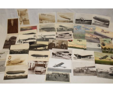 A selection of various aeronautical and airship related postcards including "The Astra Torres Airship", "Graf Zeppelin Airshi