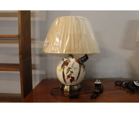 Mindy Brownes Interiors lamp decorated with parrots, with shade