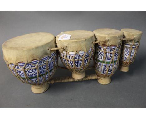 Handpainted ceramic set of bongo drums