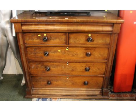 Victorian mahogany Scotch chest (AF), height 120 cm, width 130 cm, depth 60 cm