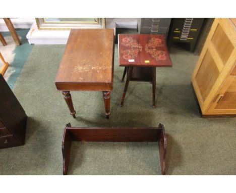 Two occasional tables and single wall mounted shelf