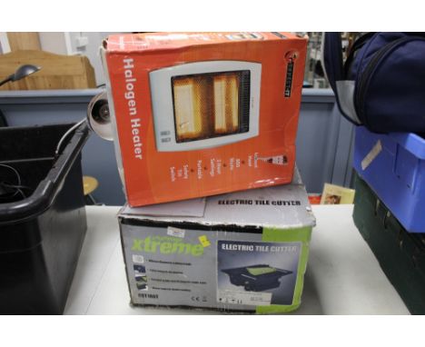 Trans Extreme electric tile cutter and halogen heater