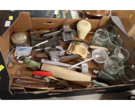 Kitchenware to include mincers, herb cutter, rolling pin etc  