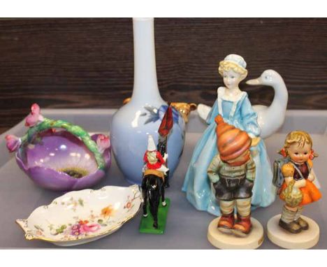 SELECTION OF CERAMICS
including a Royal Copenhagen floral vase, a Nao duck, a Royal worcester child figure etc. (1 tray)