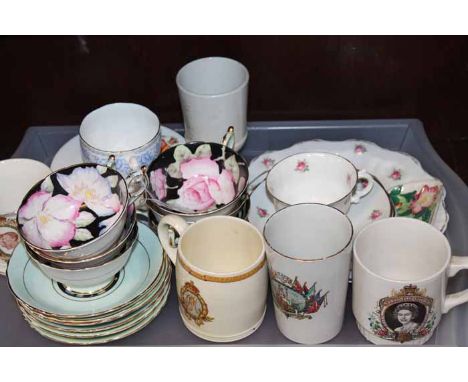 PARAGON PART TEA SERVICE
comprising 6 cups and 6 matched saucers, the interior of each cut decorated with floral and foliate 