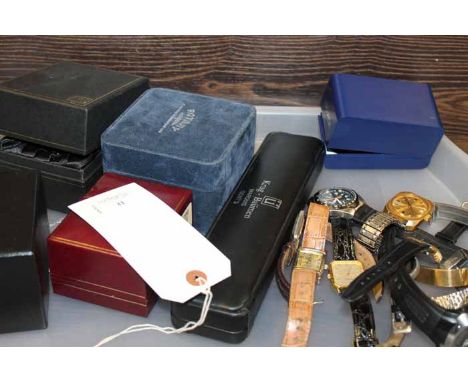 SLECTION OF VINTAGE WATCHES
including Rotary, Sekonda and other know brands, some in original boxes (1 tray)