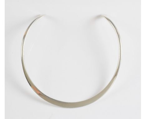 Georg Jensen torque neck ring, bearing London silver import mark 1987, Georg Jensen marks and item no. marks  M10 & 10A marks