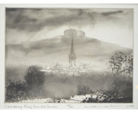 Norman Ackroyd (British, b. 1938), 'Clearbury Ring from Old Sarum' limited edition etching, 63/90, signed, dated and titled i