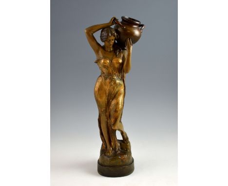 Ferdinand Grohs for Goldscheider, (attributed)  blond terracotta The water carrier, patinated blond  terracotta figure of a y