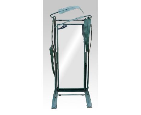 CHANGE OF ESTIMATE An unusual metal cheval mirror with cut out leaf forms, 212 x 95 x 70 cm .      