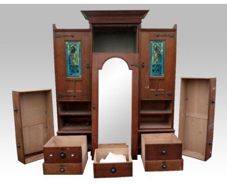 Expanded description and revised estimate, An Arts & Crafts oak compactum wardrobe, by Shapland & Petter of Barnstaple. with 