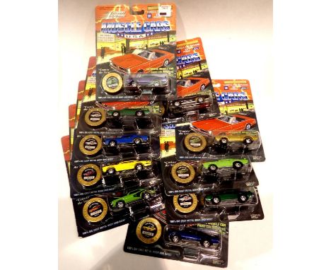 Johnny Lightning 1/64 scale USA Muscle cars (x10). P&P Group 2 (£18+VAT for the first lot and £2+VAT for subsequent lots)Cond