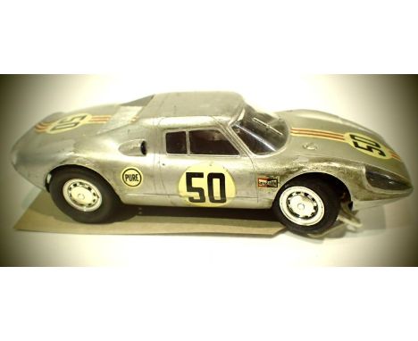 Vintage slot car, kit/scratch built, brass chassis and steering wheels. P&amp;P Group 1 (£14+VAT for the first lot and £1+VAT