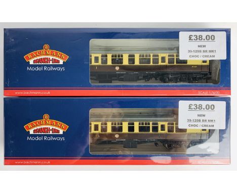 2x Bachmann 39-129B BR Mk1 Composite Chocolate / Cream Coaches - Boxed &amp; New ! P&amp;P Group 2 (£18+VAT for the first lot