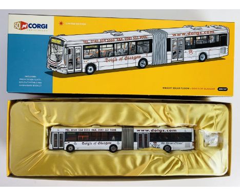 Corgi AN41307 1:76 Wright Solar Fusion 'Doig of Glasgow'  Bendy Bus - Boxed Ex Shop Stock. P&amp;P Group 2 (£18+VAT for the f