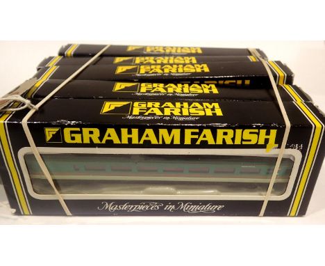 Graham Farish N gauge coaches (x5): 374-325 (x3), 374-400 and 374-350. All in Midland Mianline Livery boxed. P&amp;P Group 2 