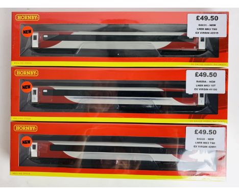 3x Hornby OO Gauge LNER (Ex Virgin) Mk3 Coaches - Including: R4929A, R4930, R4931 - All New Boxed &amp; Sealed P&amp;P Group 