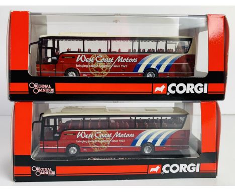2x Corgi Omnibus 1:76 Buses - To Include:  2x OM45905 Van Hool T9 - West Coast Motors LTD - Both Boxed - Each Model has Diffe