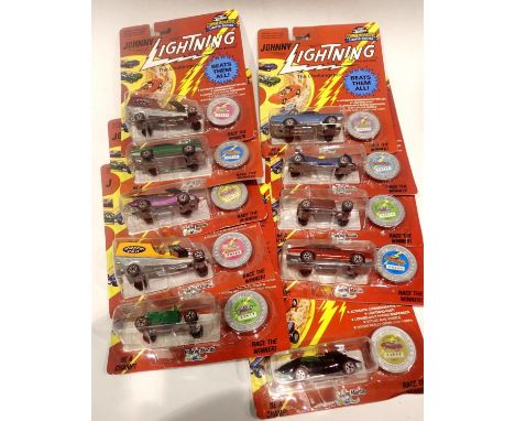 Johnny Lightning 1/64 scale diecast vehicles (x10). P&P Group 2 (£18+VAT for the first lot and £2+VAT for subsequent lots)Con