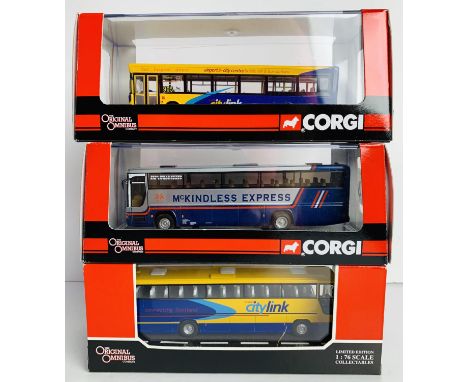 3x Corgi Omnibus 1:76 Buses - To Include: OM44705 Dennis Dart Scottish Citylink, OM43306 Plaxton Citylink, OM43313 Plaxton Mc