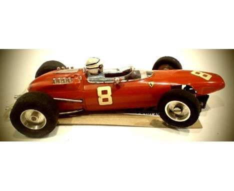 Vintage slot car, kit/scratch built, brass chassis and steering wheels. P&amp;P Group 1 (£14+VAT for the first lot and £1+VAT