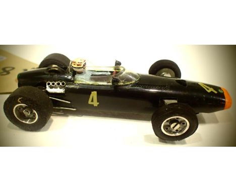 Vintage slot car, kit/scratch built, brass chassis and steering wheels. P&amp;P Group 1 (£14+VAT for the first lot and £1+VAT