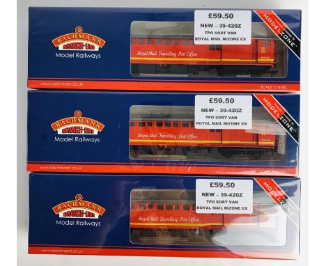 3x Bachmann 39-420Z TPO Sort Van Royal Mail 'Model Zone' Exclusives - All New Still Sealed &amp; Boxed P&amp;P Group 3 (£25+V
