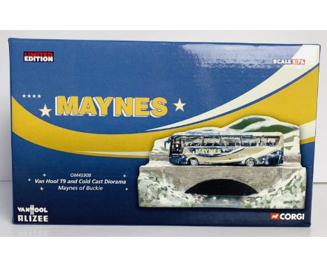 Corgi OM45908 1:76 Maynes Van Hool T9 Cold Cast Diorama Set - Boxed Ex Shop Stock. P&amp;P Group 2 (£18+VAT for the first lot