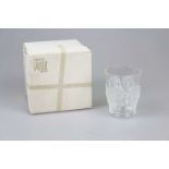 Lalique Paris, Reliefbecher mit Eichenblatt Dekor